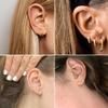 1 Pair Small Silver Hoop Earrings for Women Men,316L Surgical Steel Hinge Huggie Hoop Earrings fit Cartilage, Helix, Tragus, Sung, Earlobe Lightweight Hypoallergenic Earrings view 4