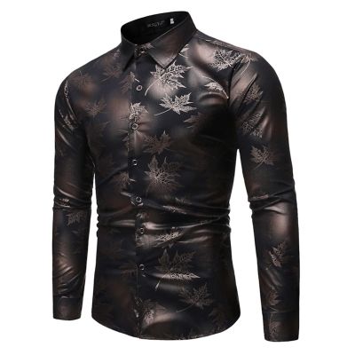 QWENTMTNTY Men's Stretch Dress Shirts Wrinkle-Free Long Sleeve Fashion Designer Regular Fit Printed Casual Button Down Shirts B-Black
