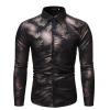 QWENTMTNTY Men's Stretch Dress Shirts Wrinkle-Free Long Sleeve Fashion Designer Regular Fit Printed Casual Button Down Shirts B-Black view 2
