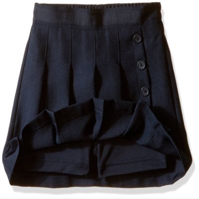 Nautica Girl's School Uniform Pleated Pull-on Scooter Skirt with Undershorts, Knit Waistband, Navy, 2T