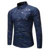 QWENTMTNTY Men's Stretch Dress Shirts Wrinkle-Free Long Sleeve Fashion Designer Regular Fit Printed Casual Button Down Shirts A-Navy view 1