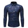QWENTMTNTY Men's Stretch Dress Shirts Wrinkle-Free Long Sleeve Fashion Designer Regular Fit Printed Casual Button Down Shirts A-Navy view 2
