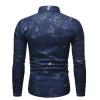 QWENTMTNTY Men's Stretch Dress Shirts Wrinkle-Free Long Sleeve Fashion Designer Regular Fit Printed Casual Button Down Shirts A-Navy view 3