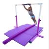 Athletic Bar Expandable Gymnastics Kip Bar 3 in 1 Set with Balance Beam, 6'x4' Mat for Kids, Horizontal Bar Junior Gymnastic Training Exercise for Gymnast Home Gym Height Adjustable 3 to 5 FT (Purple) view 2