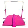 Athletic Bar Expandable Gymnastics Kip Bar 3 in 1 Set with Balance Beam, 6'x4' Mat for Kids, Horizontal Bar Junior Gymnastic Training Exercise for Gymnast Home Gym Height Adjustable 3 to 5 FT (Pink) view 4