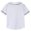 jeecoin Kids Baseball Jersey Button T Shirts Hip Hop Hipster Casual Sports Uniforms Short Sleeve Shirts for Boys Girls White view 3