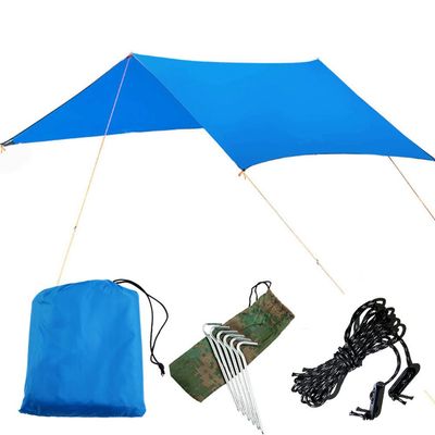 LSOAARRT 3X3 M 10X10 Ft Waterproof Tarp Camping Tarp UV Light Taper Tent Suntan UV Cut Camp Ultra Lightweight Tent Curtain Equipped with Outdoor Storage Case (Blue)