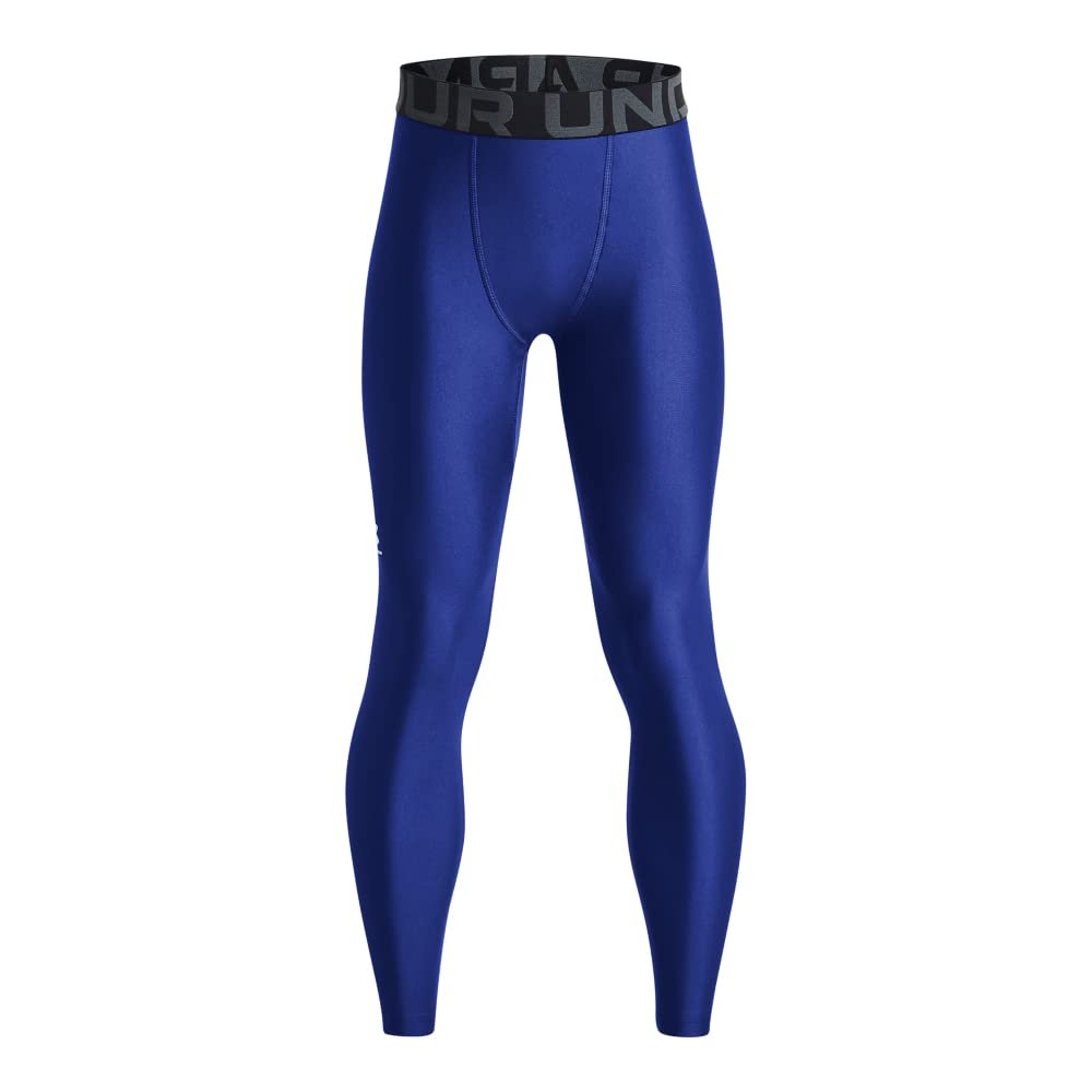 Under Armour Boys HeatGear Armour Leggings, (400) Royal / / White, Large