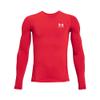 Under Armour Boys' HeatGear Armour Long-Sleeve T-Shirt, (600) Red / / White, Medium view 1