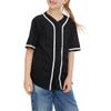 jeecoin Kids Baseball Jersey Button T Shirts Hip Hop Hipster Casual Sports Uniforms Short Sleeve Shirts for Boys Girls Black view 1
