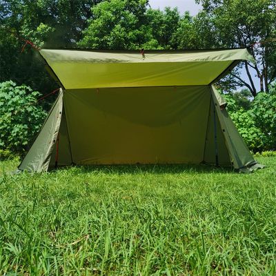 Vilemoon Lightweight Backpacking Tent 2-3 Person, 5LB Bushcraft Tent with Canopy, Waterproof Trekking Pole Tent, Camping Shelter, Hiking Tent with 4 Poles (Green)