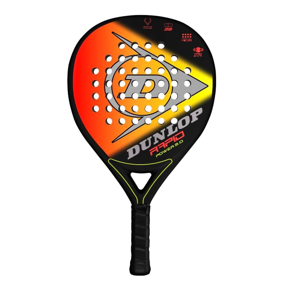 Dunlop Sports Rapid Power 3.0 Padel Racket, Black/Orange/Yellow