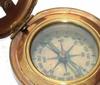 Antique Brass Sundial Compass Push Button Compass Handmade Marine Pocket Compass Nautical Brass Sundial Antique Compass Handmade Marine Pocket Compass Decor by ALLORY TECH view 2