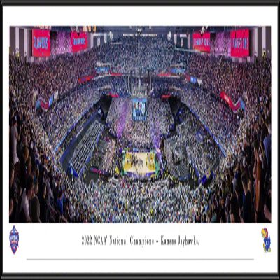 Kansas Jayhawks, 2022 NCAA National Basketball Champions - 40.25x13.75-inch Standard Framed Print by Blakeway Panoramas