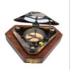 Nautical Sundial Compass Push Button Compass Handmade Marine Pocket Compass Nautical Brass Sundial Antique Compass Handmade Marine Pocket Compass Decor by Allorytech view 1