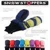 SnowStoppers Kids Waterproof Long Cuff Winter Mittens (Medium (2-5 Years), Navy & Lime) view 4
