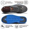 MUCHO MAHALO Bergamo Men's Tech Knit Oxford Dress Shoes - Grey/Electric Blue, 13 M view 4