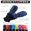 SnowStoppers Kids Waterproof Long Cuff Winter Mittens (Large (4-8 Years), Navy) view 4
