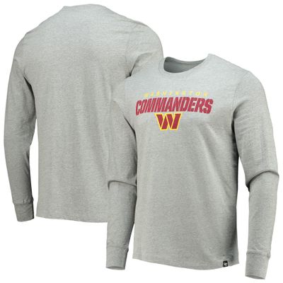 47 Men's Heathered Gray Washington Commanders Traction Super Rival Long Sleeve T-Shirt