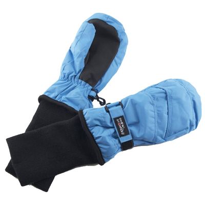 SnowStoppers Kids Waterproof Long Cuff Winter Mittens (Large (4-8 Years), Sky Blue)