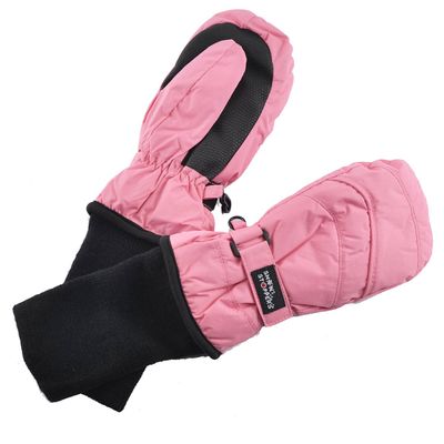 SnowStoppers Kids Waterproof Long Cuff Winter Mittens (Large (4-8 Years), Pink)