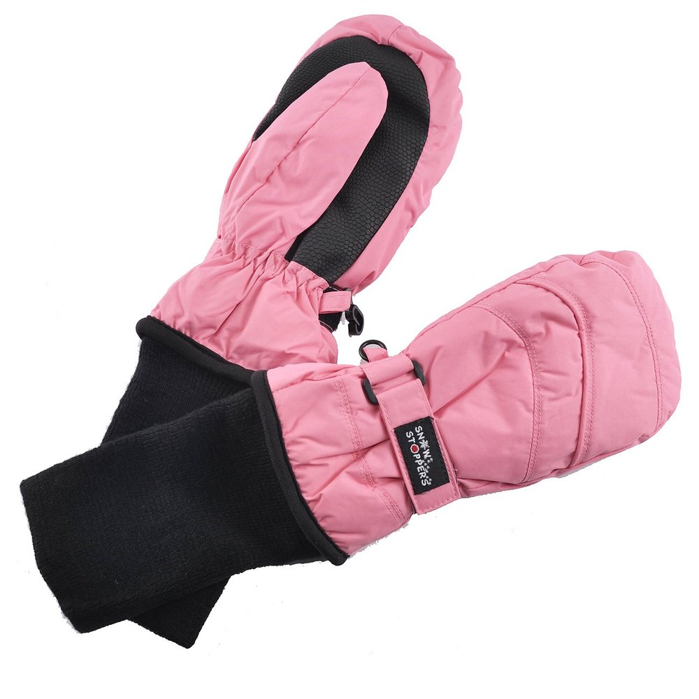 SnowStoppers Kids Waterproof Long Cuff Winter Mittens (Large (4-8 Years), Pink)