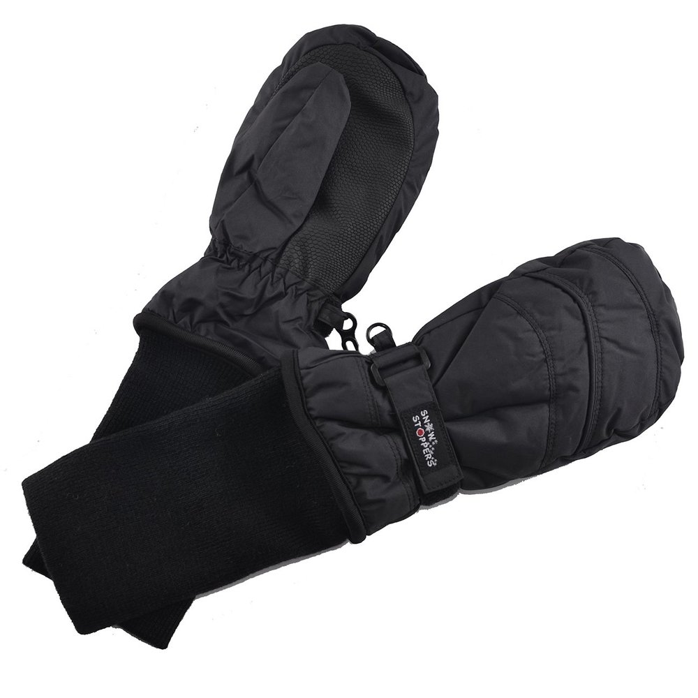 SnowStoppers Kids Waterproof Long Cuff Winter Mittens (Small (1-3 Years), Black)