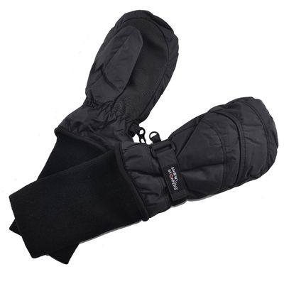 SnowStoppers Kids Waterproof Long Cuff Winter Mittens (X-Large (7-12 Years), Black)