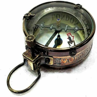 Antique Brass Map Reader Compass Push Button Compass Handmade Marine Pocket Compass Nautical Brass Compass Handmade Marine Pocket Compass Decor 3 Inches by ALLORY TECH