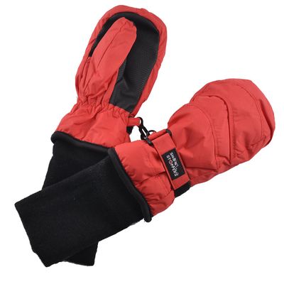 SnowStoppers Kids Waterproof Long Cuff Winter Mittens (Medium (2-5 Years), Red)