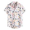 Men's Shirt and Short Sets Designer Hippie 2 Piece Outfit Short Sleeve Hawaiian Shirt Shorts Print Beach Sport Set White view 2