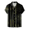 Men's Short Sleeve Button Up Dress Shirts Athletic Fit Muscle Slim Hawaiian Shirt American Flag Graphic T-Shirts Blouses view 3