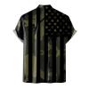 Men's Short Sleeve Button Up Dress Shirts Athletic Fit Muscle Slim Hawaiian Shirt American Flag Graphic T-Shirts Blouses view 4