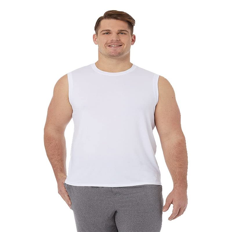 32 DEGREEES Men's Cool Classic Relaxed Tank | Anti-Odor | 4-Way Stretch | Moisture Wicking, White, Small