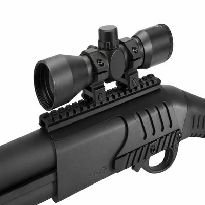 GOTICAL 4x32 Hunting Scope and Saddle Mount for Mossberg 500 12 Gauge, Single Rail Mount