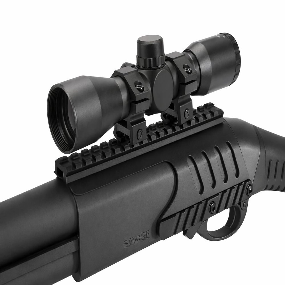 GOTICAL 4x32 Hunting Scope and Saddle Mount for Mossberg 500 12 Gauge, Single Rail Mount