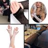 Lastclream 80s Fishnet Sleeves for Women Cosplay Costume Party Accessories Fingerless Mesh Fishnet Gloves (White) view 3