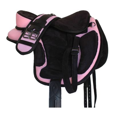 CHALLENGER 15" English Horse Polo Synthetic Treeless Saddle Stirrups 80201PK