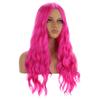 BERON 27 Inches Hot Pink Wig - Long Wavy Middle Part Curly Synthetic Hair for Women Girls - Heat Resistant Cosplay Daily Wear view 3