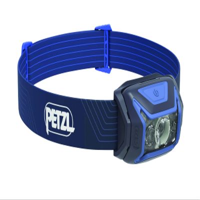 PETZL ACTIK Headlamp (450 Lumens) with Multi-Beam and Red Light - Blue (Classic)