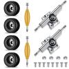 Zhehao 8 Pcs Fingerboard Bearing Wheels Standard Fingerboard Tool CNC Lathed Bearing Wheels Screwdriver and 2 Pcs Nut Driver for 34 mm Wide Decks Finger Skateboard Trucks(Black) view 1