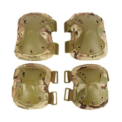 Bargain Crusader Military Tactical Knee Pad Elbow Pad Set Airsoft Knee Elbow Protective Pads Combat Paintball Skate Outdoor Sports Safety Guard Gear (X-Shape CP Camouflage, M, 4pcs Set)