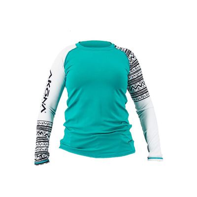 AKONA Women's Long Sleeve Rash Guard, Sun Shirt SPF50+, and Watersports Top. Snorkeling, Surfing, Paddling, Kayaking, Diving (Tiffany, 2X-Large)