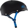 S1 Lifer Helmet for Skateboarding, BMX, and Roller Skating - EPS Fusion Foam, CPSC & ASTM Certified - Black Matte w/Cyan Straps Medium (21.5") view 2