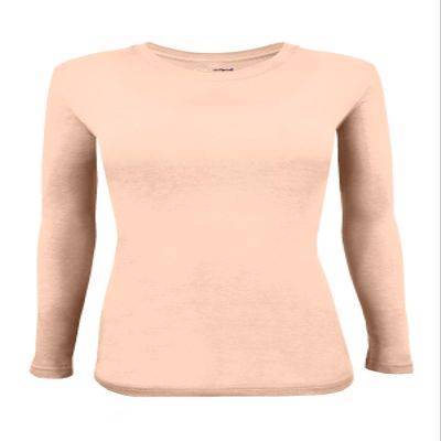 Natural Uniforms Women's Under Scrub Tee Crew Neck Long Sleeve T-Shirt (Nude, XX-Small)