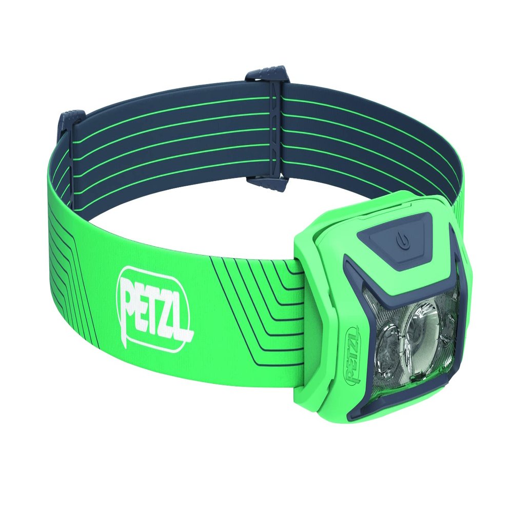 PETZL ACTIK Headlamp (450 Lumens) with Multi-Beam and Red Light - Green (Classic)