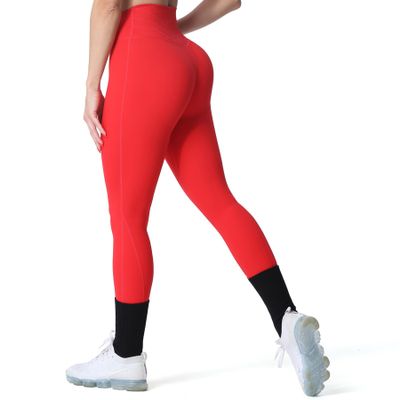Aoxjox High Waisted Workout Leggings for Women Trinity Yoga Pants 26.5" (Racing Red, XX-Large)