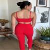 Aoxjox High Waisted Workout Leggings for Women Trinity Yoga Pants 26.5" (Racing Red, XX-Large) view 3