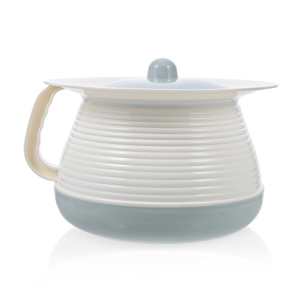 DOITOOL Portable Spittoon with Lid 8.07X8.07X5.31In Plastic Chamber Pot Covered Night Urinal for Home Hospital Use Pee Bucket for Adults and Kids