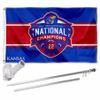Kansas KU Jayhawks Mens Basketball 2022 National Champions Flag with Pole and Bracket Holder University Set view 1